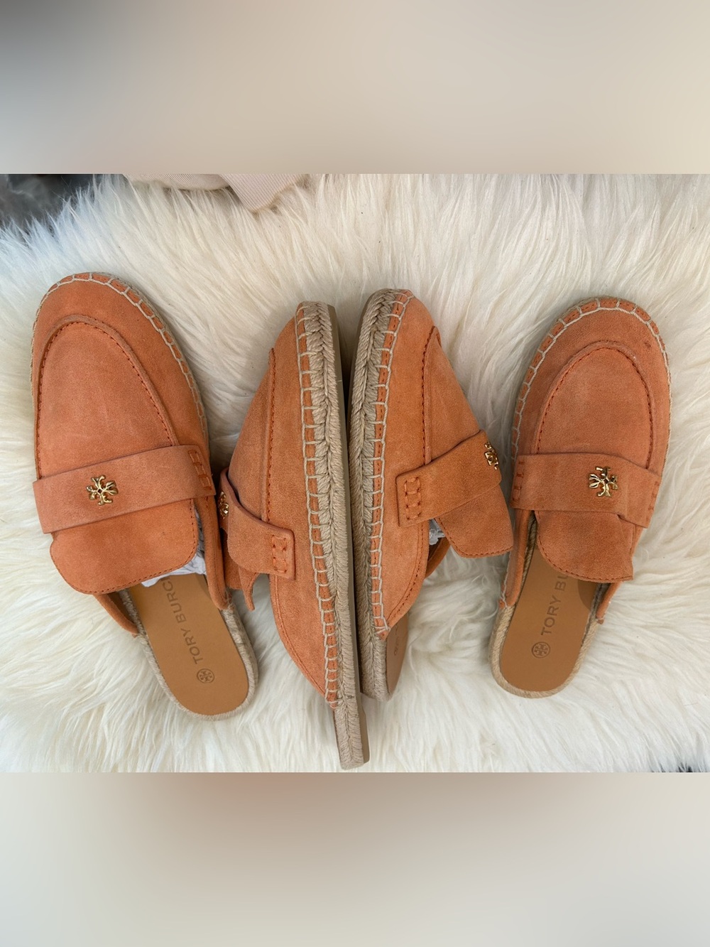 Tory Burch Suede Espadrille Mule in Burnt Orange size5.5&10.5 - Picture 2 of 9